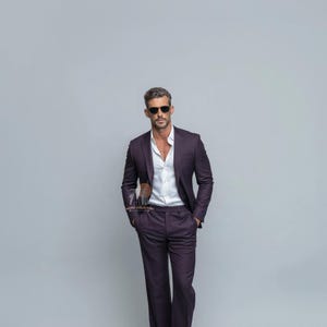Attractive PURPLE 2 Piece Slim Fit Suit for Men, Wedding & Formal Attire Men-Tailored suit and best suit for groomsmen&#39;s and formal Events