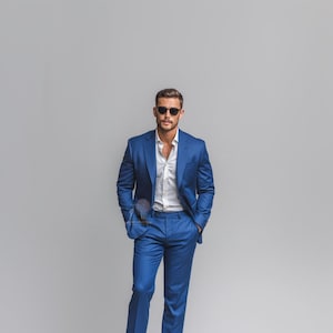Premium and Classic ROYAL BLUE 2 Piece Slim Fit Suit for Men, Wedding & Formal Attire Men-Tailored suit and best suit for groomsmen and all
