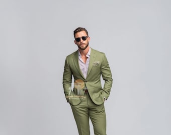 Light Green Slim Fit Suit: Men's Wedding & Formal Attire