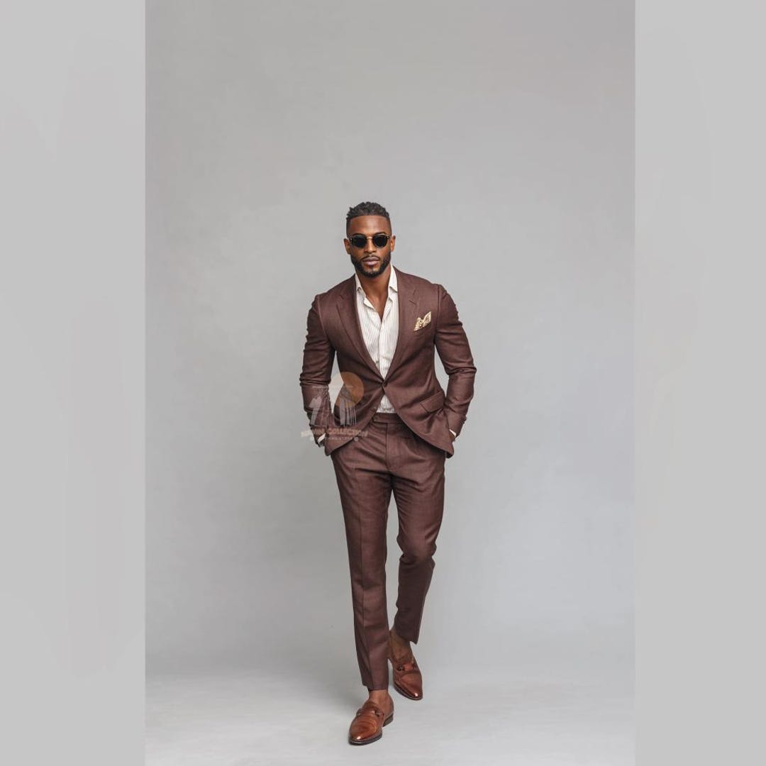 mens brown dress Custom Brown Dress Shirt Made for You