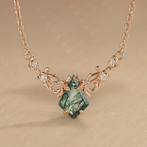 Natural Moss Agate Kite Pendant Birthday Gift For Her Kite Necklace Moss Agate Necklace Wedding Gift Kite necklace Christmas Gift For Her