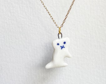 Kitten. Cat. Pet. Cute porcelain pedant. Miniature, delicate cat charm