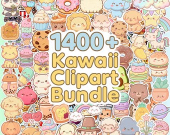 1400+ Kawaii Clipart Mega Bundle —   Pastel PNG Sticker Pack | Digital Download | Commercial Use