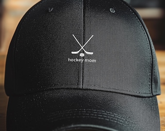 Hockey Mom Hat - Embroidered Baseball Cap for Rink Days | Adjustable Cotton Dad Hat | Sports Mom Gift | Ice Hockey Team Spirit Hat