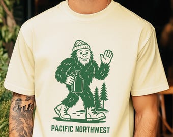 Camiseta de Pie Grande del Noroeste del Pacífico / Camiseta de senderismo de Pie Grande / Camiseta gráfica de aventura del Noroeste del Pacífico / Regalo de senderismo al aire libre / Ropa para hombre