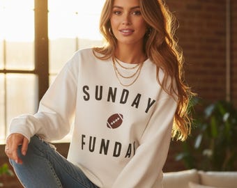 Sonntag Funday Fußball-Sweatshirt | Spiel Tag Rundhalsausschnitt