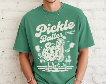 Pickleballer Comfort Colors T-Shirt | Funny Pickleball Shirt | Pickle Mascot Graphic Tee | Pickleball Gift for Players