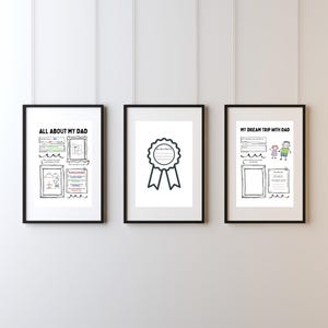Feuille de travail imprimable Tout sur mon père - Activité pour la fête des pères pour les enfants | Thème du camping | Coloriages à téléchargement immédiat | Cadeau d'un enfant