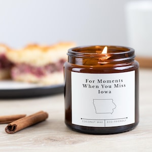 Iowa Candle | For Moments When You Miss Iowa | Minimalist State Gift | Coconut Wax Jar | Eco-Friendly Homesick Candle | Midwest Travel Gift