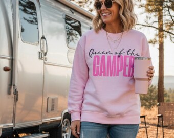 Sudadera Reina de la Camper / Suéter Retro de Camping / Suéter de Vida en RV / Regalo de Glamping para Ella