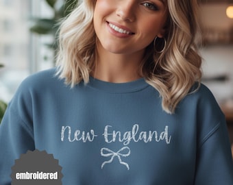 Sudadera con lazo de Nueva Inglaterra / Cuello redondo con estilo coqueto / Suéter estilo cottagecore de Nueva Inglaterra / Regalo suave de otoño / Suéter costero preppy