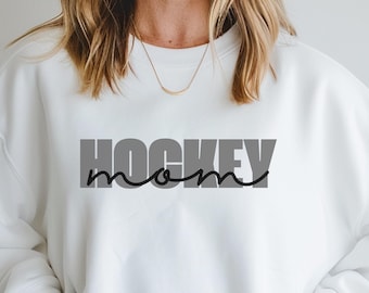 Hockey Mom Sweatshirt | Cozy Game Day Crewneck for Proud Sports Moms | Ice Hockey Fan Gift | Winter Team Spirit Apparel | Hockey Mom Outfit