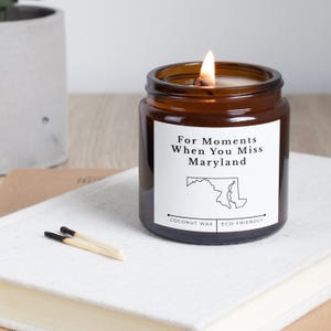 When You Miss Maryland Candle | Chesapeake Bay Scent | Homesick State Coconut Wax Candle | Maryland Gift for Locals & Expats | College Gift