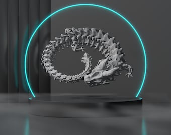 Szkielet elastycznego, przegubowego smoka – tylko plik cyfrowy – do druku 3D