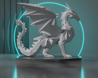 Smok Low Poly – tylko plik cyfrowy – do druku 3D