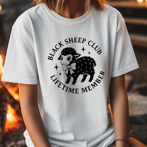 Black Sheep Club Tee, Funny T-Shirt, Gift for Friends, Black Sheep Tshirt, Black Sheep T-Shirt, Sheep Lover Shirt, Membership Apparel