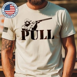 Camiseta de tiro al plato PULL, camiseta de tiro al foso, camiseta para tiro al plato, regalo para tiro al plato, camiseta deportiva para escopeta, camiseta de club de tiro para hombre