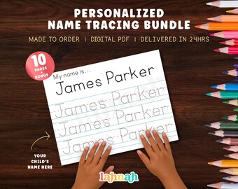 Personalized Name Tracing Worksheet: Preschool Handwriting Practice (PDF Download)