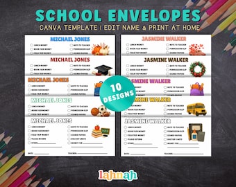 Editable School Money Envelope Template: Printable Canva Design (PDF Download)