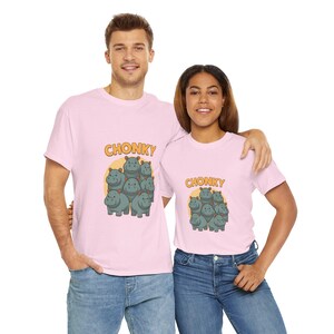 Chonky Hippos Cartoon T-Shirt : Cute Funny Chubby Hippo Graphic Tee
