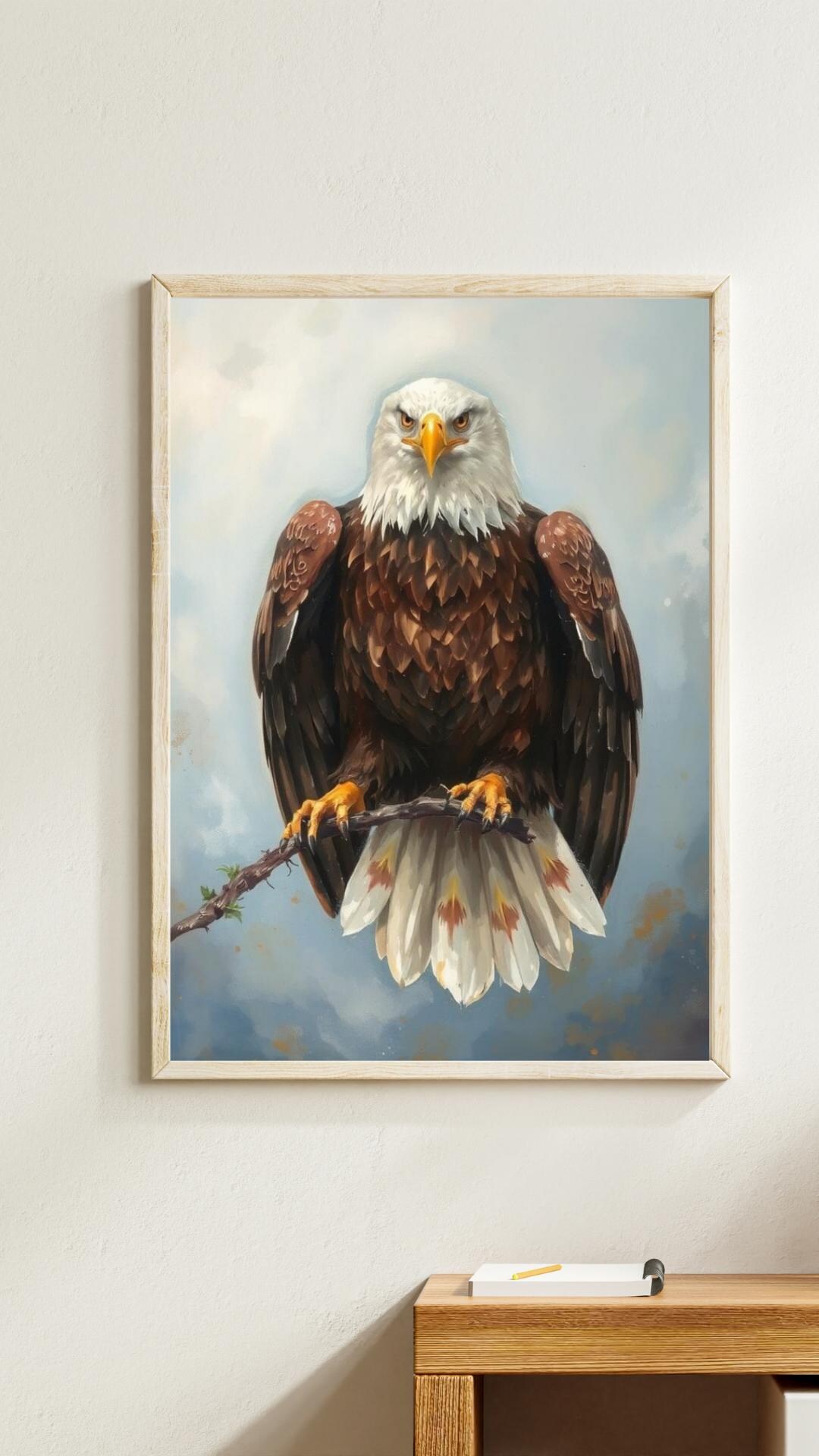 Bald Eagle Wall Art Print Majestic Bird Poster Wildlife Nature Home ...