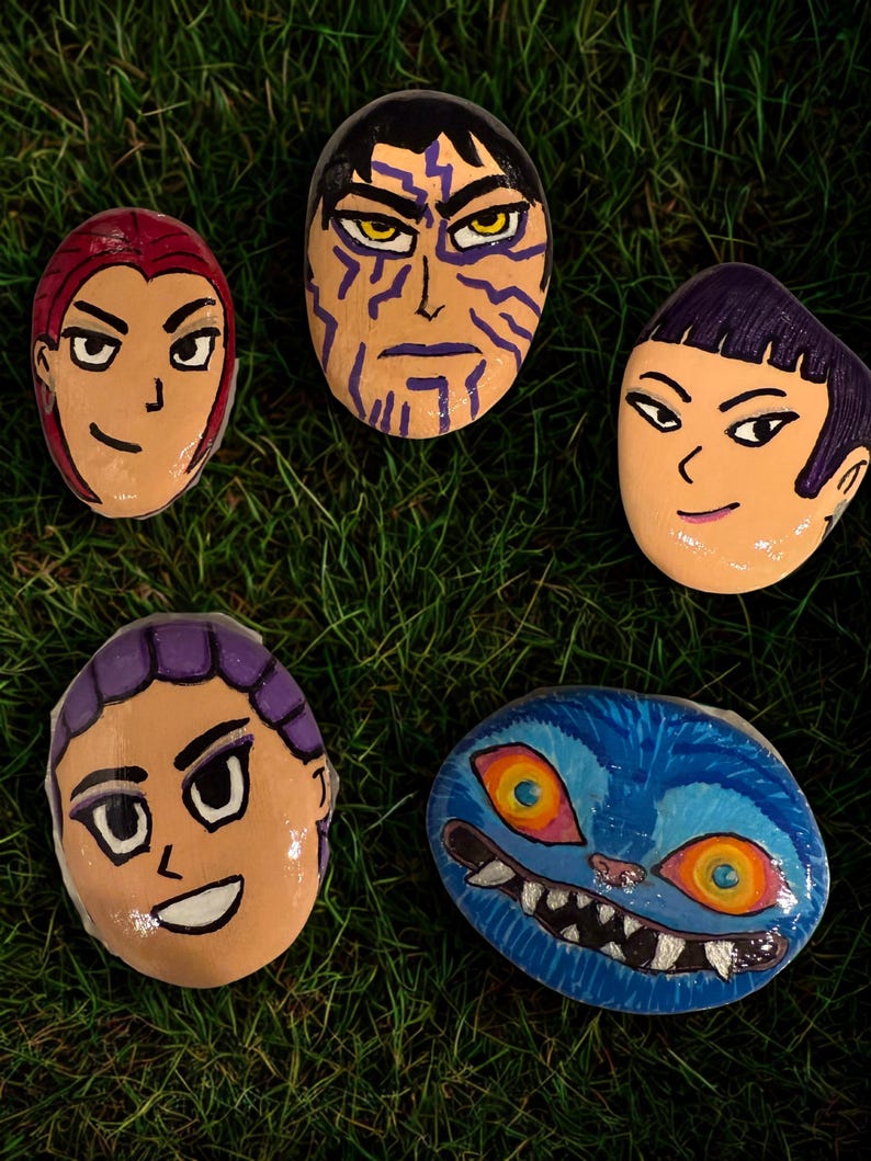 Hand-painted K-pop Demon Hunters River Rock Set: Unique Fan Art - Etsy