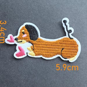 Schattige hond opstrijkbare patch – geborduurde puppypatch voor kleding, broeken, hoeden, draagtassen – doe-het-zelfcadeau voor kinderen of hondenliefhebbers