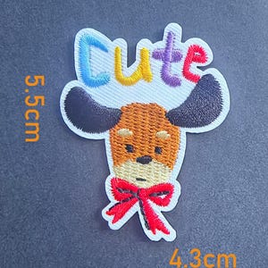 Cute Dog Iron On Patch – Embroidered Puppy Patch for Clothes, Pants, Hats, Tote Bags – DIY Gift for Kids or Dog Lovers