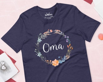 Oma Edelweiss Blommig T-shirt: Tysk mormors present
