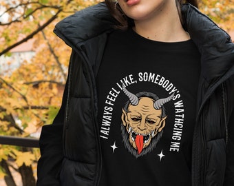 Somebody's Watching Me - Krampus Long Sleeve Tee | Alpine Christmas Monster | Krampusnacht Gear