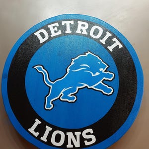 Detroit Lions bottlecap 13x13 Wall Decor Hand Painted