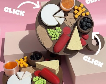Charcuterie Board Fidget Clicker - 3D Printed Mechanical Key Desk Stress Relief Clicker