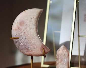 Cristal lunar de amatista rosa, 257 gramos