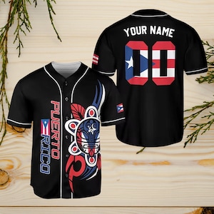 Puerto Rico Baseball Jersey, Custom Name & Number, Puerto Rican Flag Sports Shirt, Heritage Pride Jersey, S-5XL