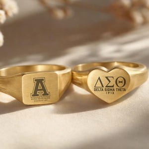 Personalisierte Sorority Ring, benutzerdefinierte Sorority Merch, Versprechen Woche Geschenke, Delta-Sixma-Theta Sorority Geschenke, Alpha Kappa Alpha, Delta-Sigma