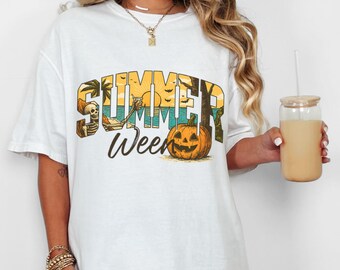 Summerween Shirt, Spooky Beach Tank & Tee, Halloween Women Tank, Beachy Spooky Tee, Halloween Island Shirt