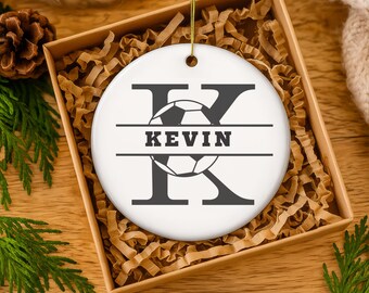 Personalized Soccer Ornament, Custom Soccer Christmas Ornament, Soccer Ornament personalized