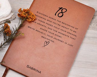 Personalized 18th Birthday Journal, 18th Birthday Gifts for Girls, Unique 18th Birthday Gifts, Custom Notebook for Teens, Chapter 18 Diary