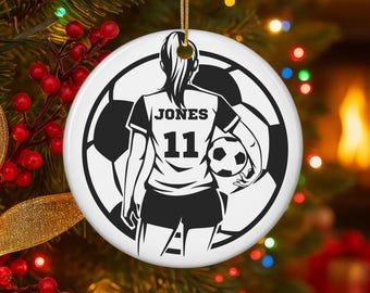 Personalized Soccer Ornament, Custom Soccer Christmas Ornament, Soccer Ornament personalized