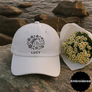 Western Embroidered Floral Horse Hat, Horse Lover Gift, Personalized Horse Hat, Horse Hat Floral, Horse Cap, Equestrian Cap