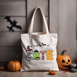 Personalized Trick Or Treat Bag, Trick or Treat Bag, Goodie Gift Bag, Kids Halloween, Halloween Tote Bag for Kids, Custom Halloween Bag