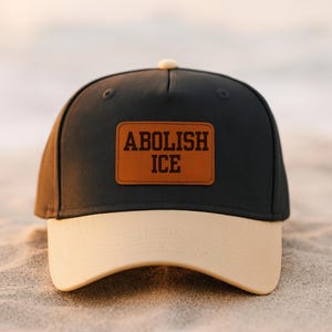 Abolish ICE Baseball Cap, Ice Out Leather Patch Hat, Political Statement, Chinga La Migra, Fuck Donald Trump, Fuck Ice, Not my President