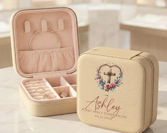 Personalized First Communion Gift for Girl, First Communion Jewelry Box, Confirmation Gifts for Girls, First Holy Communion Gifts
