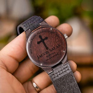 Personalized Engraved Watch, Confirmation Gifts for Boys, Catholic Confirmation Gift, First Communion Gifts for Boys, Baptism Gifts for Boys image 2
