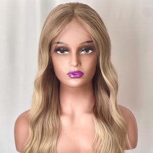 18&quot; Bright Blonde Human Hair Wig: Lace Front, Heat Friendly