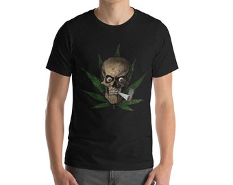 Joint Smoking Skull - Short-Sleeve Unisex T-Shirt
