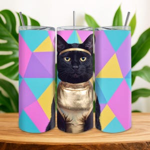 Cat Tumbler Wrap PNG, Tumbler Wrap, 20 Oz Skinny Sublimation Tumbler PNG, Funny Cat Design, Digital File Download, Dante