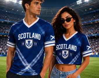 Custom Scotland Football Crop Top, Personalized Scotland National Team Jersey for Women, Trendy Cropped Soccer Fan Shirt, Scotland Pride Top