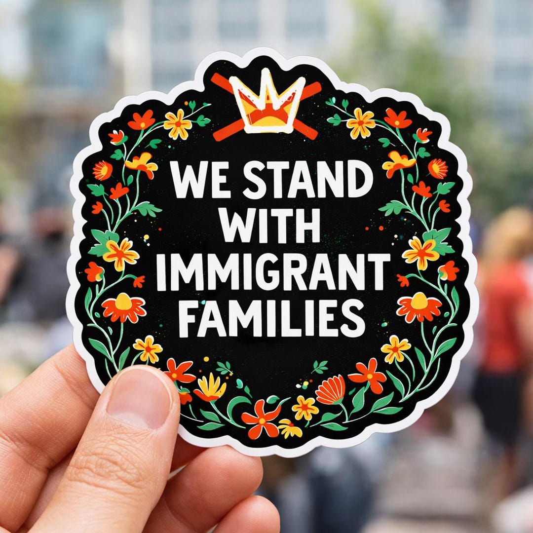 Community Rules Sticker Protect Our Immigrant Communities Sticker | Folk Art Bird Protest Vinyl ...