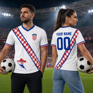 クロアチアサッカーユニフォーム クロアチア国旗シャツ、クロアチアサッカーユニフォームギフト（男性・女性用）7 画像 1